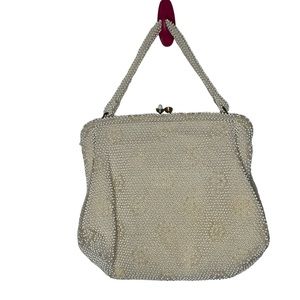 Corde Bead vintage white purse